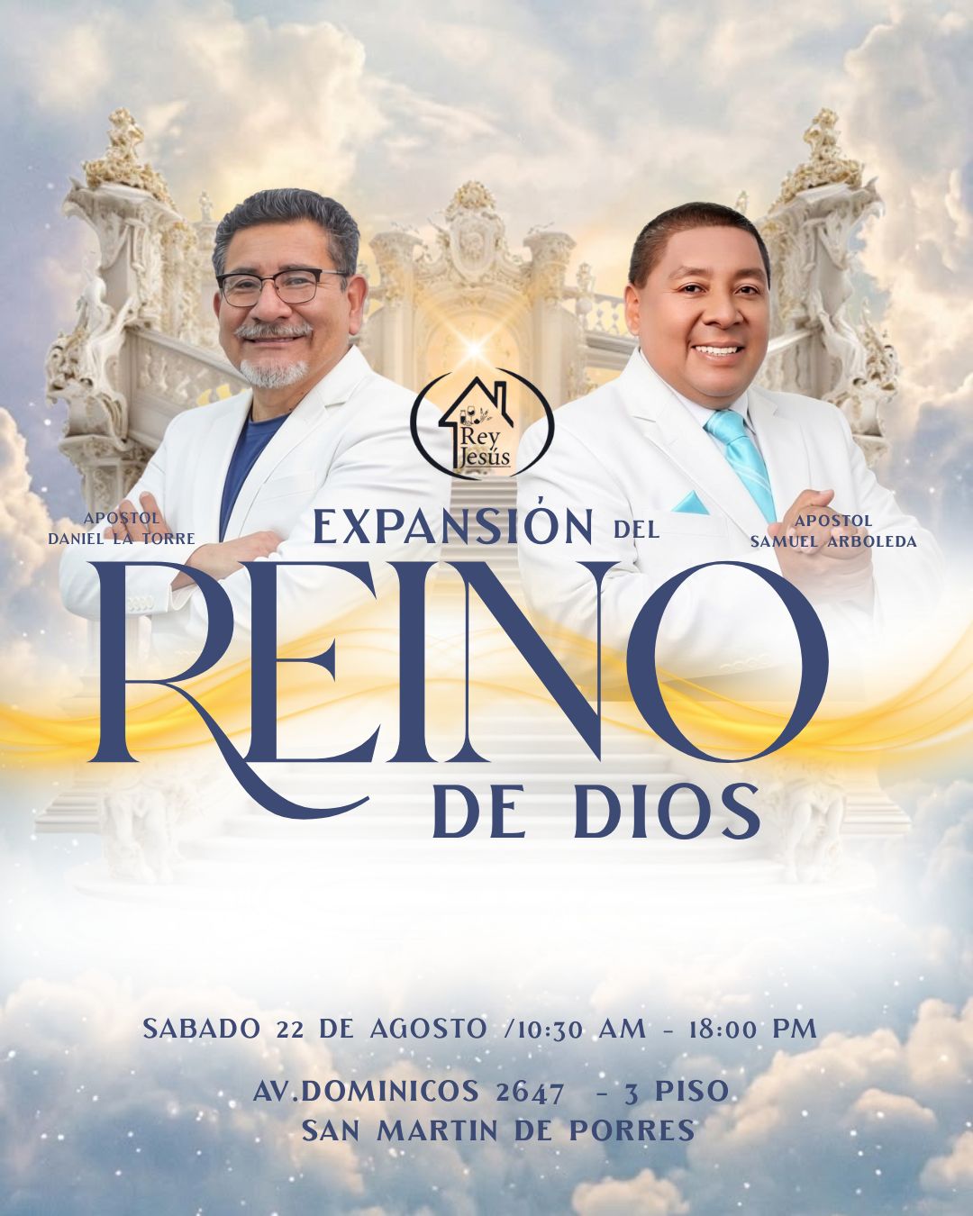 Flyer oficial del evento cristiano Expansión del Reino de Dios